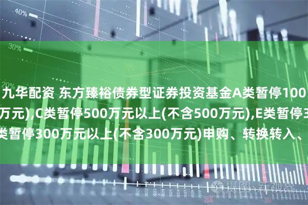 九华配资 东方臻裕债券型证券投资基金A类暂停100万元以上(不含100万元),C类暂停500万元以上(不含500万元),E类暂停300万元以上(不含300万元)申购、转换转入、定期定额投资公告