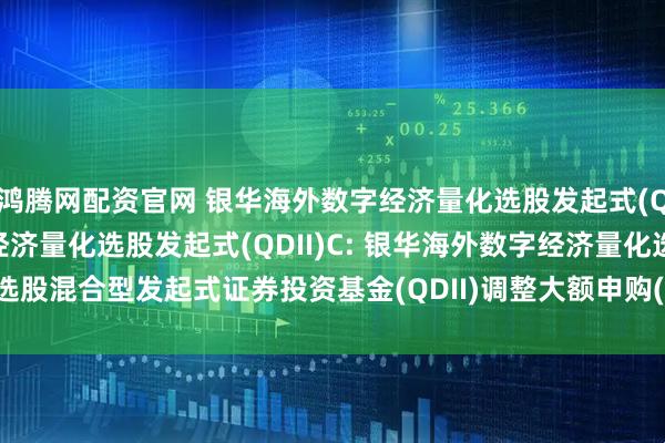 鸿腾网配资官网 银华海外数字经济量化选股发起式(QDII)A,银华海外数字经济量化选股发起式(QDII)C: 银华海外数字经济量化选股混合型发起式证券投资基金(QDII)调整大额申购(含定期定额投资)业务的公告